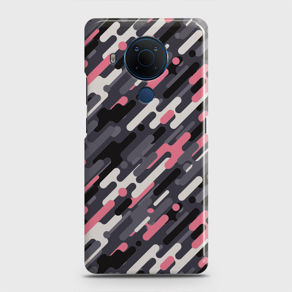 Nokia 5.4 Cover - Camo Series 3 - Pink & Grey Design - Matte Finish - Snap On Hard Case with LifeTime Colors Guarantee