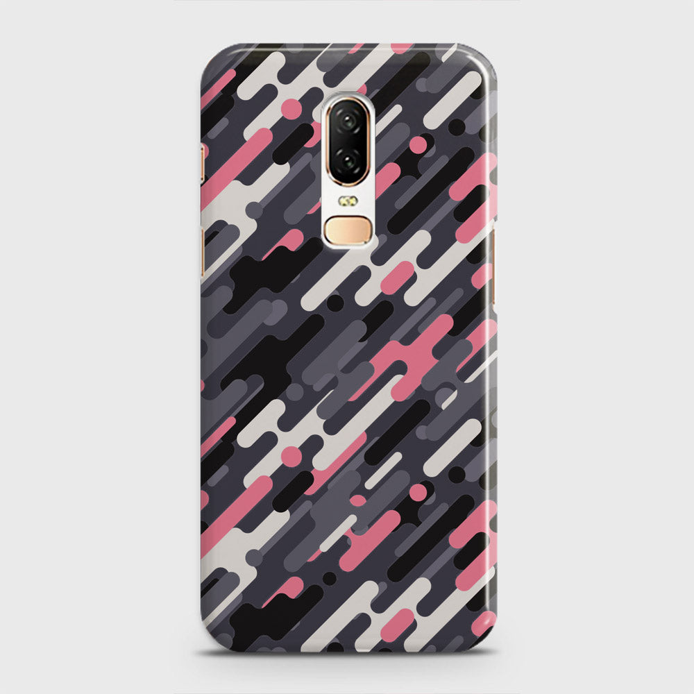 OnePlus 6  Cover - Camo Series 3 - Pink & Grey Design - Matte Finish - Snap On Hard Case with LifeTime Colors Guarantee