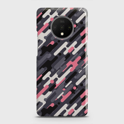 OnePlus 7T Cover - Camo Series 3 - Pink & Grey Design - Matte Finish - Snap On Hard Case with LifeTime Colors Guarantee