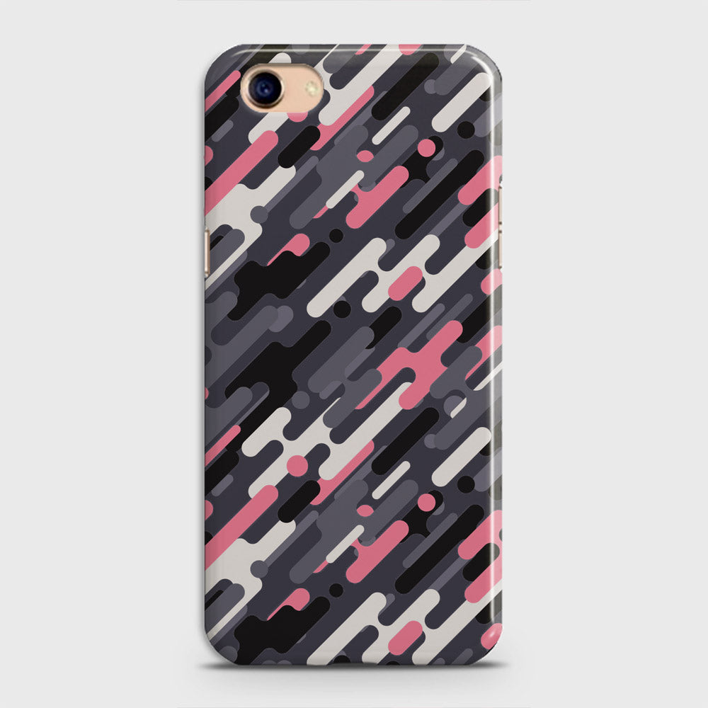 Oppo A83 / A1 Cover - Camo Series 3 - Pink & Grey Design - Matte Finish - Snap On Hard Case with LifeTime Colors Guarantee