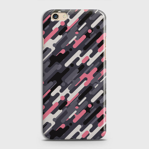 Oppo F3 Cover - Camo Series 3 - Pink & Grey Design - Matte Finish - Snap On Hard Case with LifeTime Colors Guarantee
