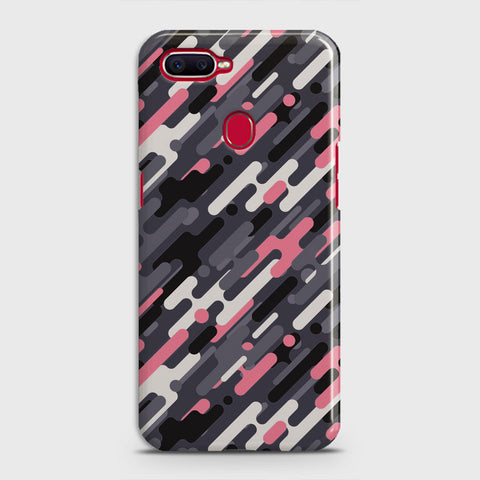 Oppo F9 Pro Cover - Camo Series 3 - Pink & Grey Design - Matte Finish - Snap On Hard Case with LifeTime Colors Guarantee