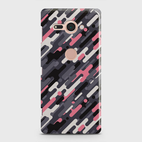 Sony Xperia XZ2 Compact Cover - Camo Series 3 - Pink & Grey Design - Matte Finish - Snap On Hard Case with LifeTime Colors Guarantee