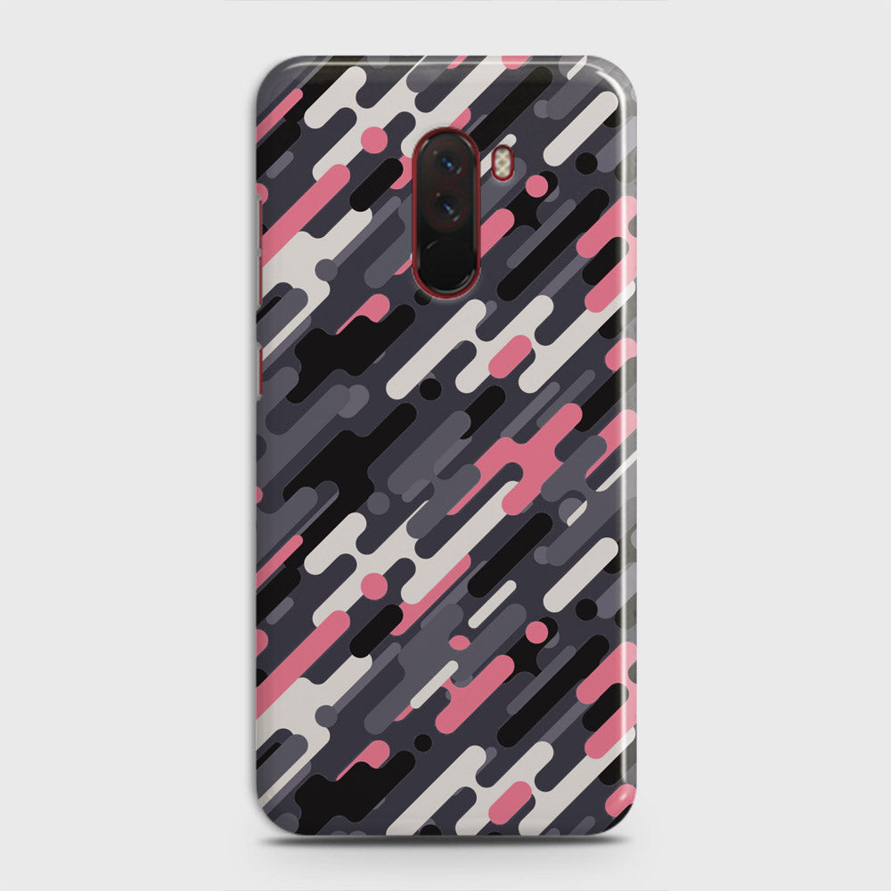 Xiaomi Pocophone F1  Cover - Camo Series 3 - Pink & Grey Design - Matte Finish - Snap On Hard Case with LifeTime Colors Guarantee