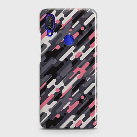 Xiaomi Redmi Note 7 Cover - Camo Series 3 - Pink & Grey Design - Matte Finish - Snap On Hard Case with LifeTime Colors Guarantee