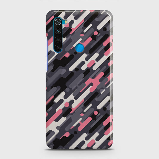 Xiaomi Redmi Note 8 Cover - Camo Series 3 - Pink & Grey Design - Matte Finish - Snap On Hard Case with LifeTime Colors Guarantee