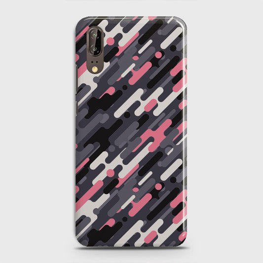 Huawei P20 Cover - Camo Series 3 - Pink & Grey Design - Matte Finish - Snap On Hard Case with LifeTime Colors Guarantee