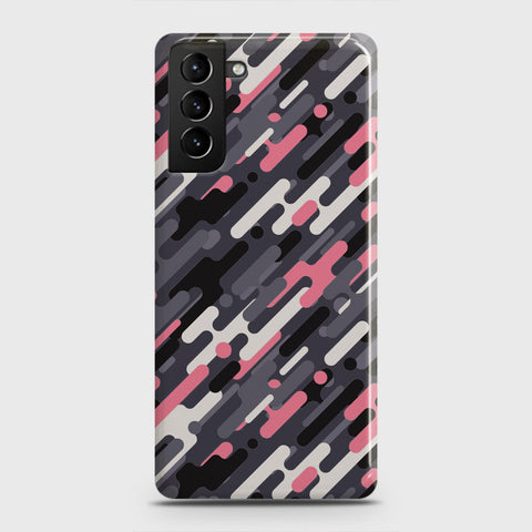 Samsung Galaxy S21 5G Cover - Camo Series 3 - Pink & Grey Design - Matte Finish - Snap On Hard Case with LifeTime Colors Guarantee