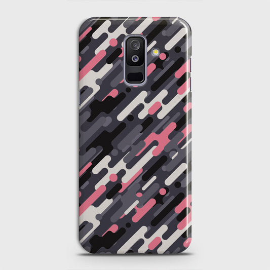 Samsung Galaxy A6 Plus 2018 Cover - Camo Series 3 - Pink & Grey Design - Matte Finish - Snap On Hard Case with LifeTime Colors Guarantee