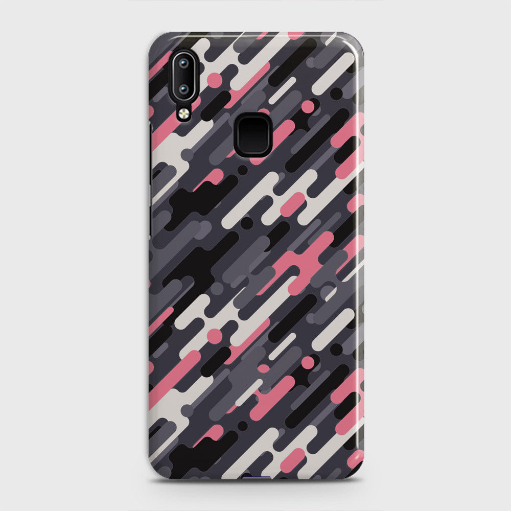 Vivo Y93 Cover - Camo Series 3 - Pink & Grey Design - Matte Finish - Snap On Hard Case with LifeTime Colors Guarantee