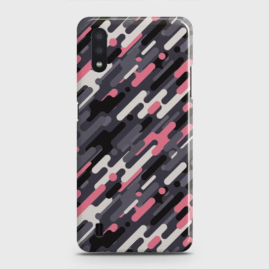 Samsung Galaxy A01 Cover - Camo Series 3 - Pink & Grey Design - Matte Finish - Snap On Hard Case with LifeTime Colors Guarantee