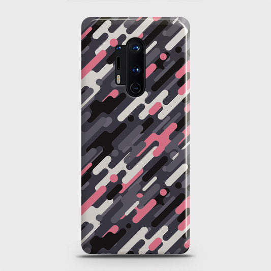 OnePlus 8 Pro Cover - Camo Series 3 - Pink & Grey Design - Matte Finish - Snap On Hard Case with LifeTime Colors Guarantee