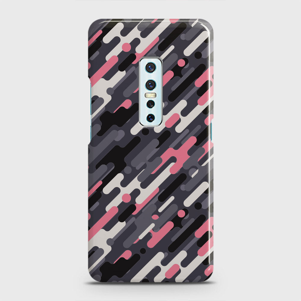 Vivo V17 Pro Cover - Camo Series 3 - Pink & Grey Design - Matte Finish - Snap On Hard Case with LifeTime Colors Guarantee