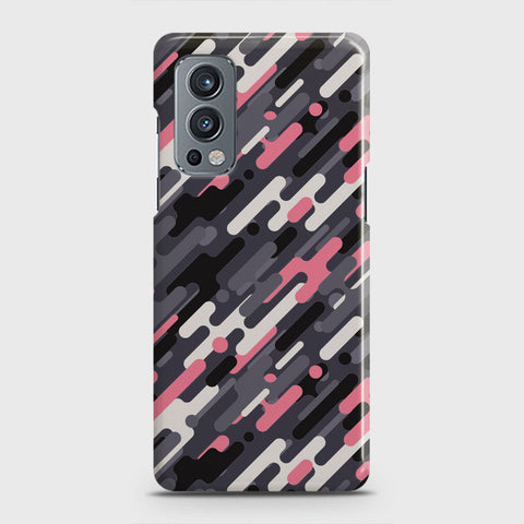 OnePlus Nord 2 Cover - Camo Series 3 - Pink & Grey Design - Matte Finish - Snap On Hard Case with LifeTime Colors Guarantee