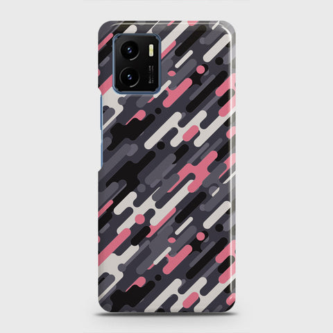 Vivo Y01 Cover - Camo Series 3 - Pink & Grey Design - Matte Finish - Snap On Hard Case with LifeTime Colors Guarantee