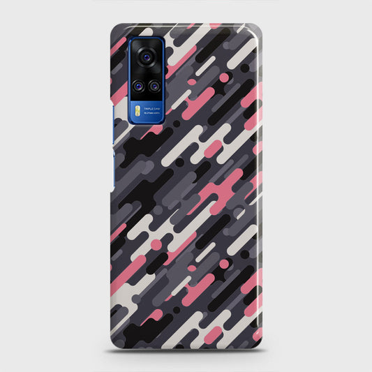 Vivo Y33  Cover - Camo Series 3 - Pink & Grey Design - Matte Finish - Snap On Hard Case with LifeTime Colors Guarantee