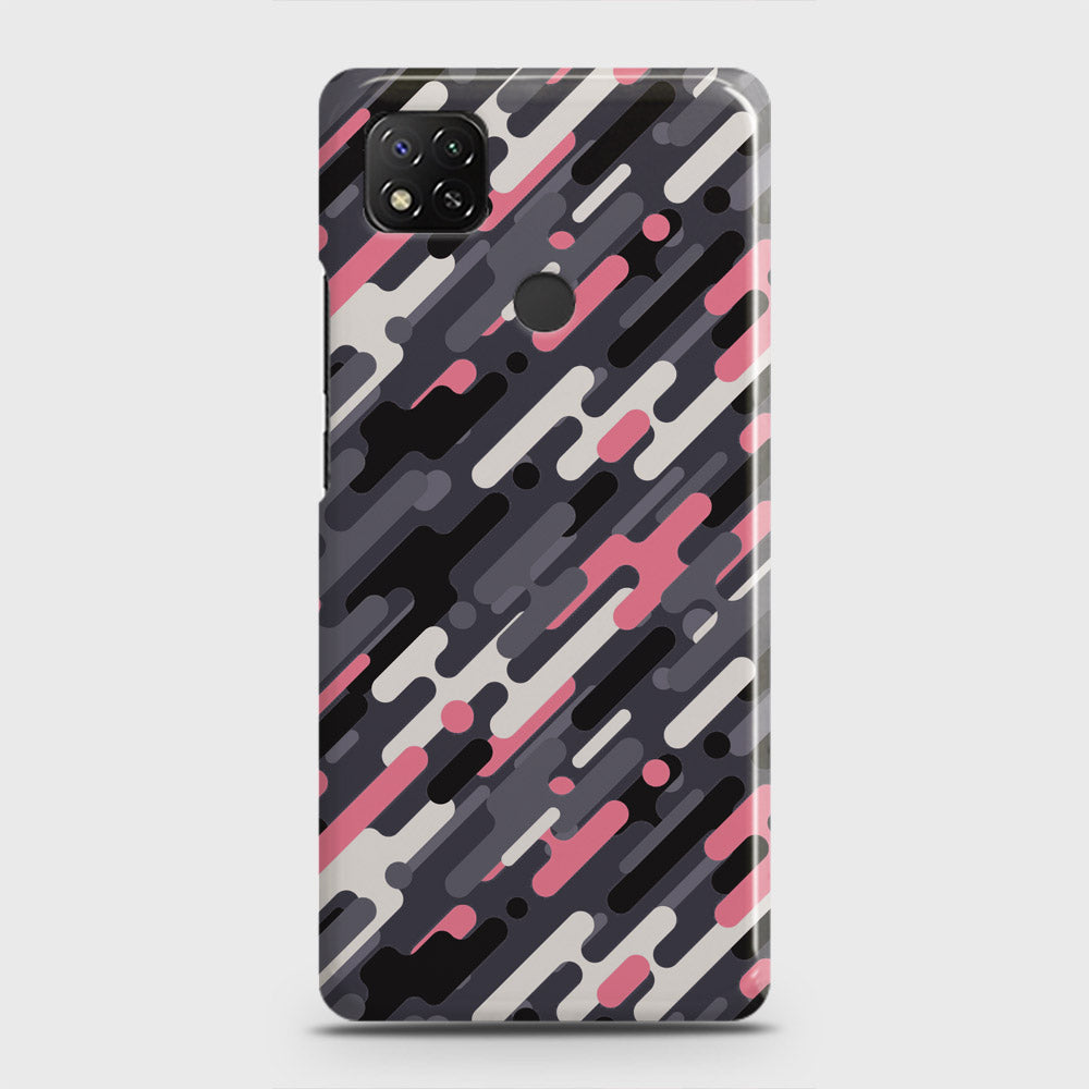 Xiaomi Redmi 10A Cover - Camo Series 3 - Pink & Grey Design - Matte Finish - Snap On Hard Case with LifeTime Colors Guarantee