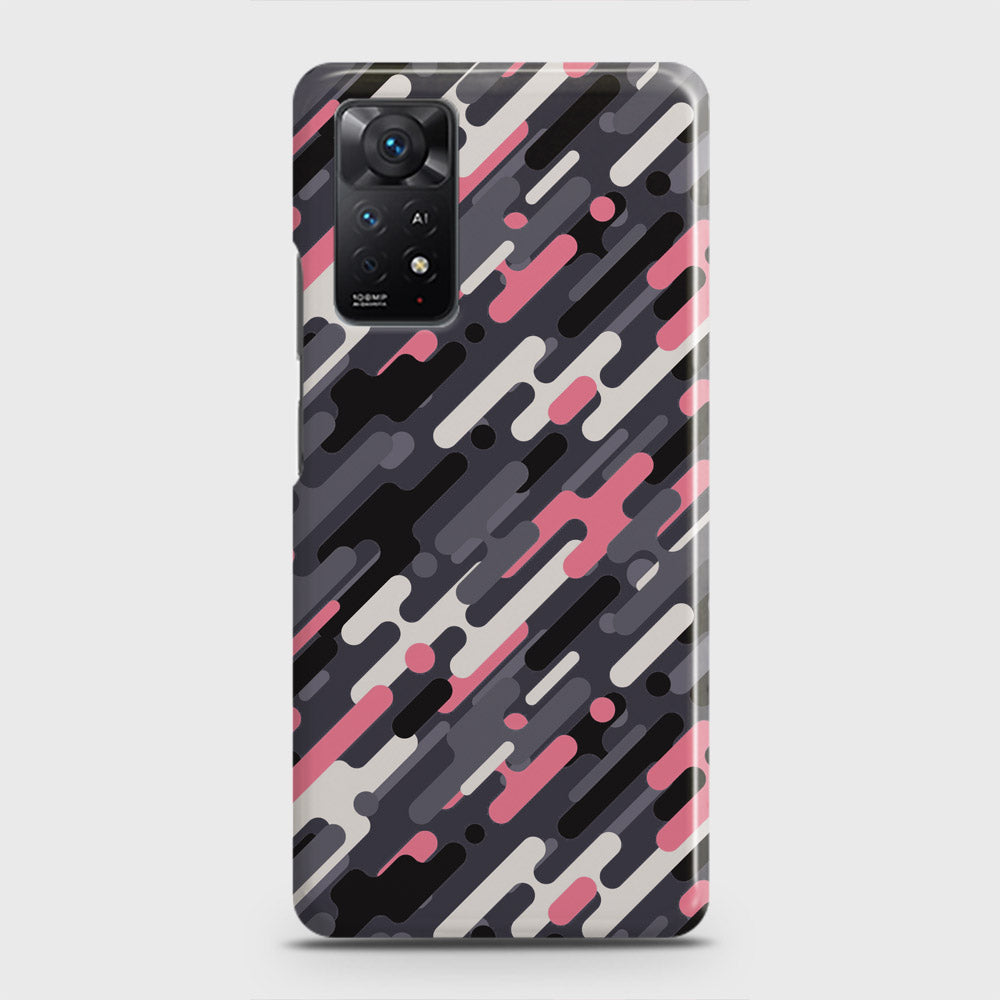 Xiaomi Redmi Note 11 Cover - Camo Series 3 - Pink & Grey Design - Matte Finish - Snap On Hard Case with LifeTime Colors Guarantee