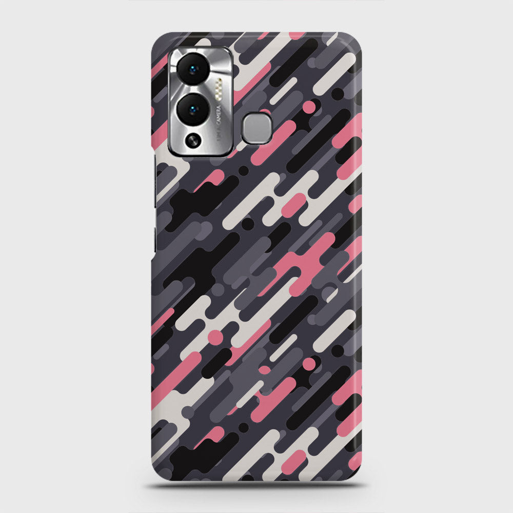 Infinix Hot 12 Play Cover - Camo Series 3 - Pink & Grey Design - Matte Finish - Snap On Hard Case with LifeTime Colors Guarantee