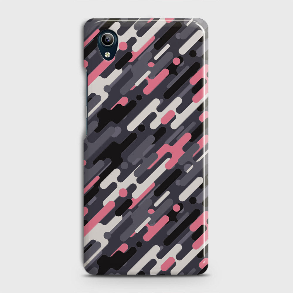 Vivo Y1s  Cover - Camo Series 3 - Pink & Grey Design - Matte Finish - Snap On Hard Case with LifeTime Colors Guarantee