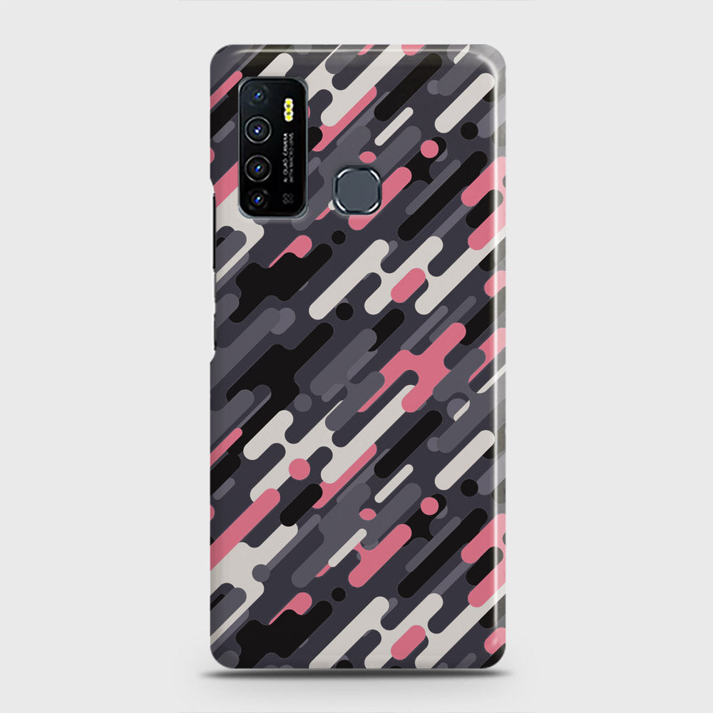 Infinix Hot 9 Pro Cover - Camo Series 3 - Pink & Grey Design - Matte Finish - Snap On Hard Case with LifeTime Colors Guarantee