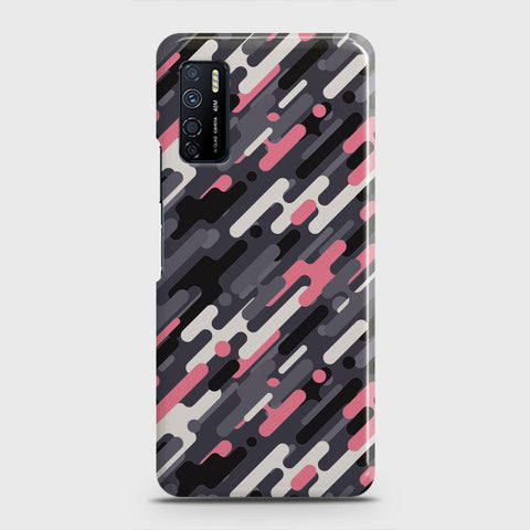 Infinix Note 7 Lite Cover - Camo Series 3 - Pink & Grey Design - Matte Finish - Snap On Hard Case with LifeTime Colors Guarantee