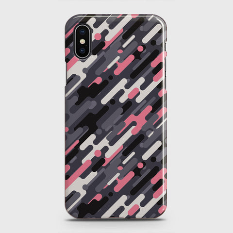 iPhone XS Max Cover - Camo Series 3 - Pink & Grey Design - Matte Finish - Snap On Hard Case with LifeTime Colors Guarantee