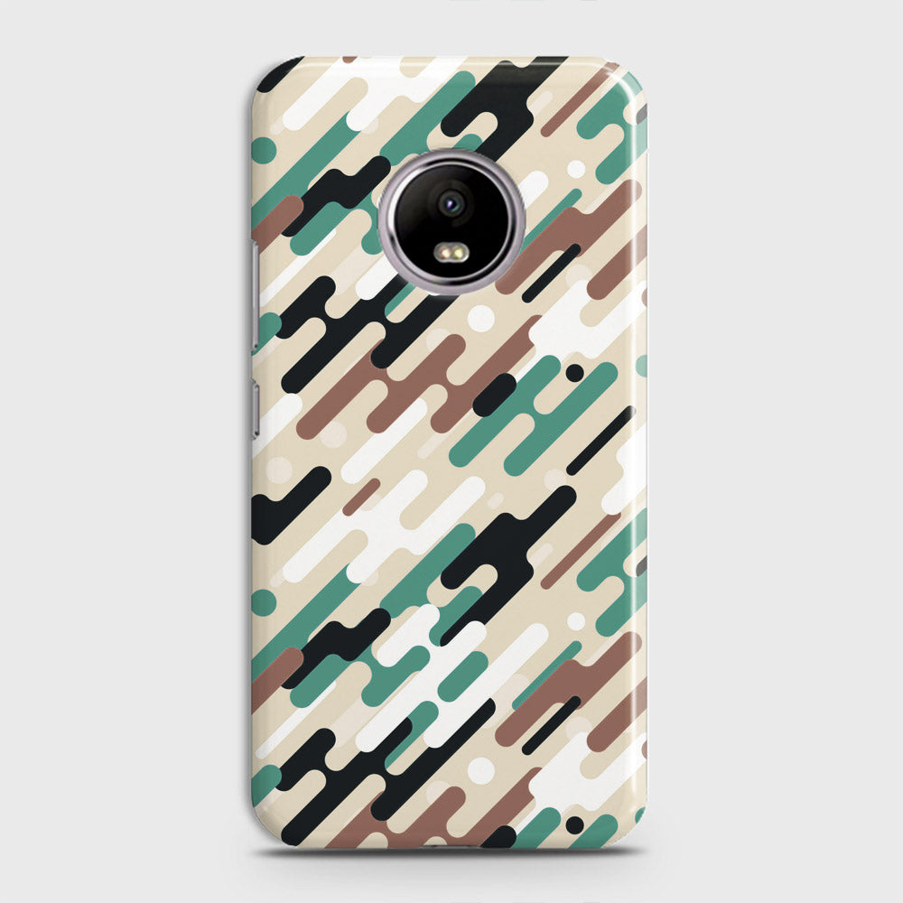 Motorola E4 Plus Cover - Camo Series 3 - Black & Brown Design - Matte Finish - Snap On Hard Case with LifeTime Colors Guarantee