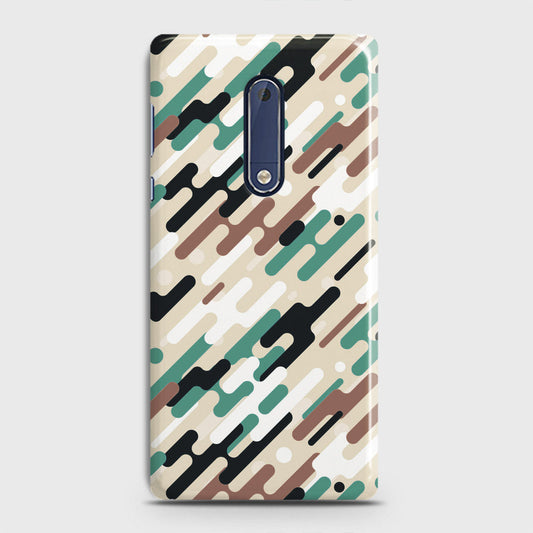 Nokia 5 Cover - Camo Series 3 - Black & Brown Design - Matte Finish - Snap On Hard Case with LifeTime Colors Guarantee