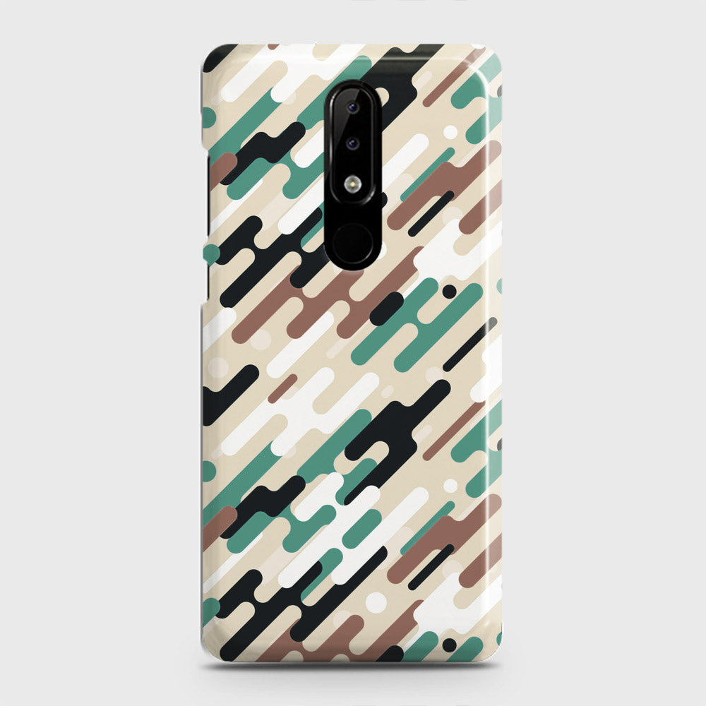 Nokia 5.1 Plus / Nokia X5  Cover - Camo Series 3 - Black & Brown Design - Matte Finish - Snap On Hard Case with LifeTime Colors Guarantee