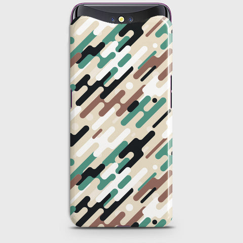 Oppo Find X Cover - Camo Series 3 - Black & Brown Design - Matte Finish - Snap On Hard Case with LifeTime Colors Guarantee