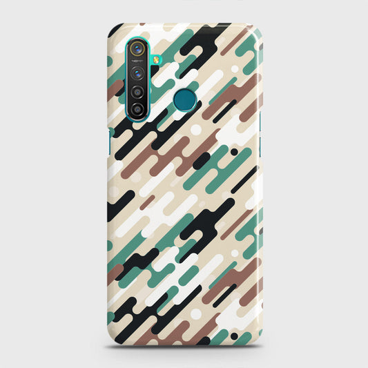 Realme 5 Cover - Camo Series 3 - Black & Brown Design - Matte Finish - Snap On Hard Case with LifeTime Colors Guarantee