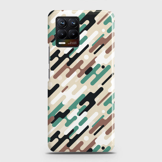 Realme 8 Cover - Camo Series 3 - Black & Brown Design - Matte Finish - Snap On Hard Case with LifeTime Colors Guarantee