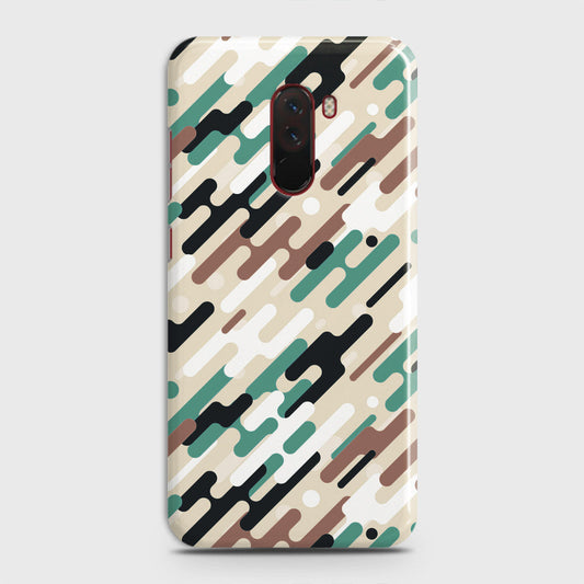 Xiaomi Pocophone F1  Cover - Camo Series 3 - Black & Brown Design - Matte Finish - Snap On Hard Case with LifeTime Colors Guarantee