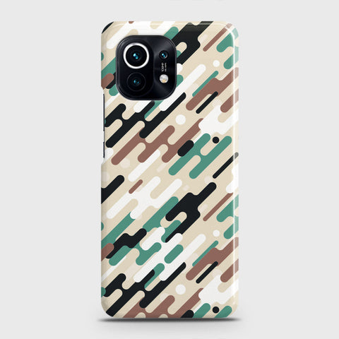 Xiaomi Mi 11 Cover - Camo Series 3 - Black & Brown Design - Matte Finish - Snap On Hard Case with LifeTime Colors Guarantee