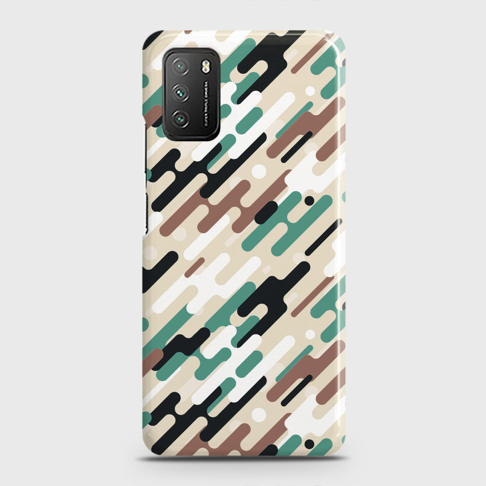 Xiaomi Poco M3 Cover - Camo Series 3 - Black & Brown Design - Matte Finish - Snap On Hard Case with LifeTime Colors Guarantee