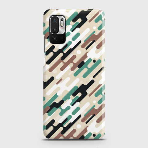 Xiaomi Redmi Note 10 5G Cover - Camo Series 3 - Black & Brown Design - Matte Finish - Snap On Hard Case with LifeTime Colors Guarantee
