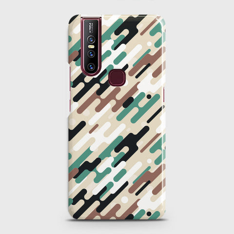 Vivo V15 Cover - Camo Series 3 - Black & Brown Design - Matte Finish - Snap On Hard Case with LifeTime Colors Guarantee