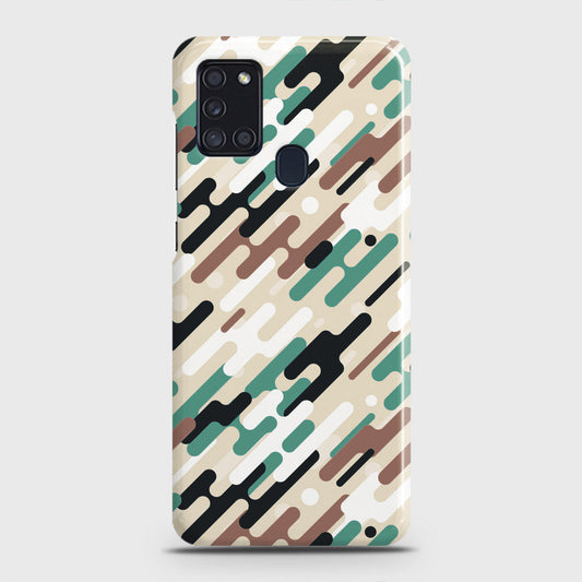 Samsung Galaxy A21s Cover - Camo Series 3 - Black & Brown Design - Matte Finish - Snap On Hard Case with LifeTime Colors Guarantee