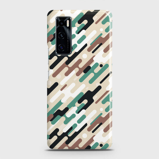 Vivo V20 SE Cover - Camo Series 3 - Black & Brown Design - Matte Finish - Snap On Hard Case with LifeTime Colors Guarantee