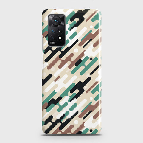 Xiaomi Redmi Note 11 Cover - Camo Series 3 - Black & Brown Design - Matte Finish - Snap On Hard Case with LifeTime Colors Guarantee