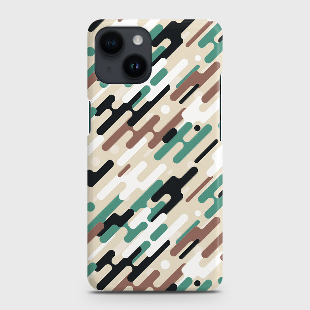 iPhone 14 Cover - Camo Series 3 - Black & Brown Design - Matte Finish - Snap On Hard Case with LifeTime Colors Guarantee