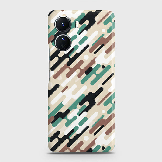 Vivo Y16 Cover - Camo Series 3 - Black & Brown Design - Matte Finish - Snap On Hard Case with LifeTime Colors Guarantee