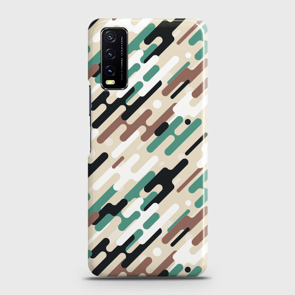Vivo Y20  Cover - Camo Series 3 - Black & Brown Design - Matte Finish - Snap On Hard Case with LifeTime Colors Guarantee