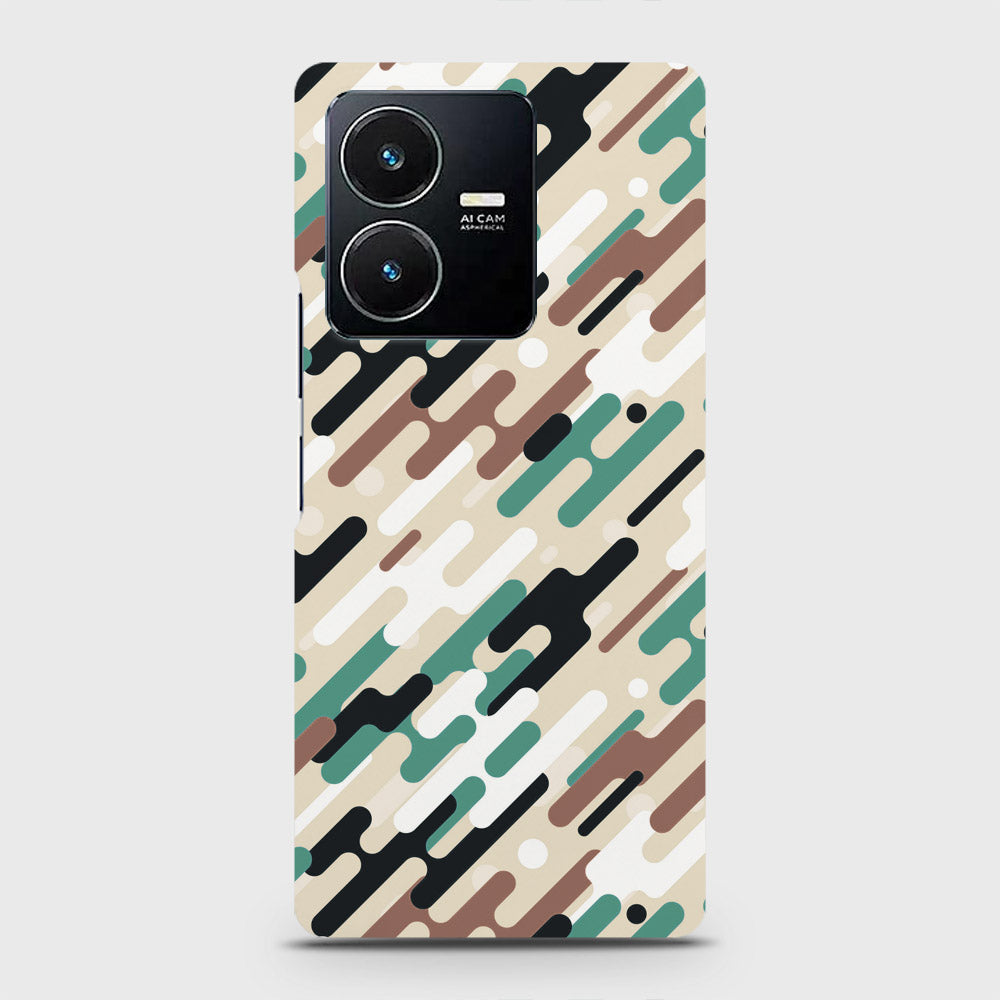 Vivo Y22 Cover - Camo Series 3 - Black & Brown Design - Matte Finish - Snap On Hard Case with LifeTime Colors Guarantee