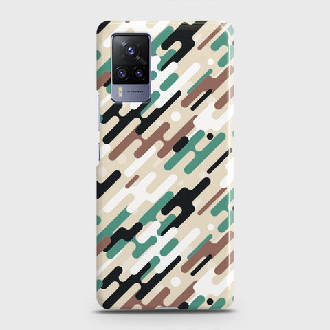 Vivo V21  Cover - Camo Series 3 - Black & Brown Design - Matte Finish - Snap On Hard Case with LifeTime Colors Guarantee