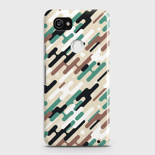 Google Pixel 2 XL Cover - Camo Series 3 - Black & Brown Design - Matte Finish - Snap On Hard Case with LifeTime Colors Guarantee