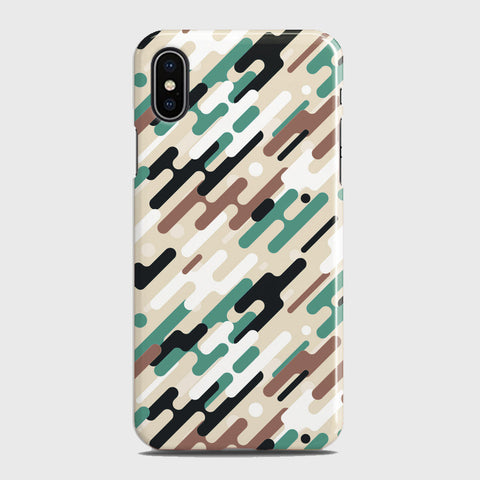 iPhone X Cover - Camo Series 3 - Black & Brown Design - Matte Finish - Snap On Hard Case with LifeTime Colors Guarantee