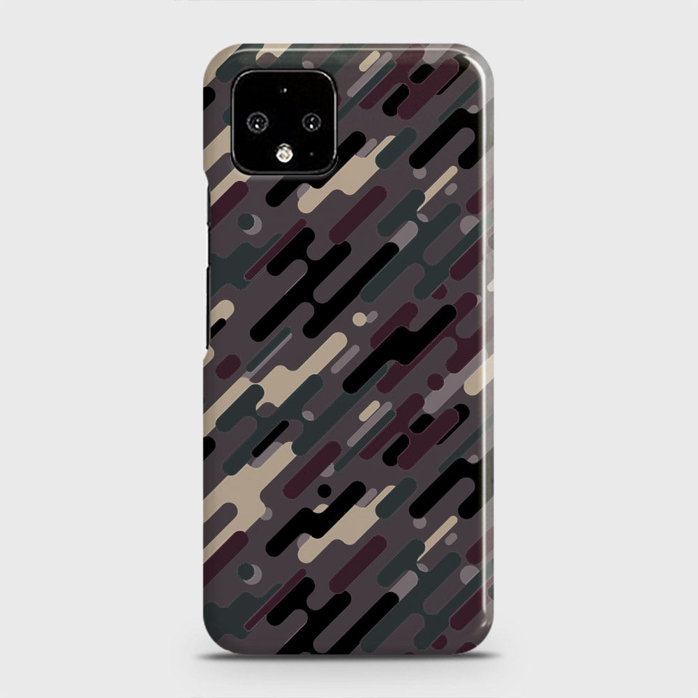 Google Pixel 4 Cover - Camo Series 3 - Red & Brown Design - Matte Finish - Snap On Hard Case with LifeTime Colors Guarantee