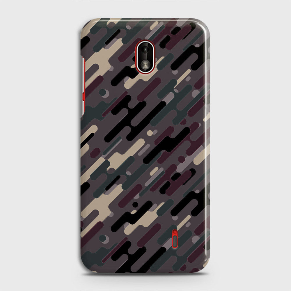 Nokia 1 Plus Cover - Camo Series 3 - Red & Brown Design - Matte Finish - Snap On Hard Case with LifeTime Colors Guarantee